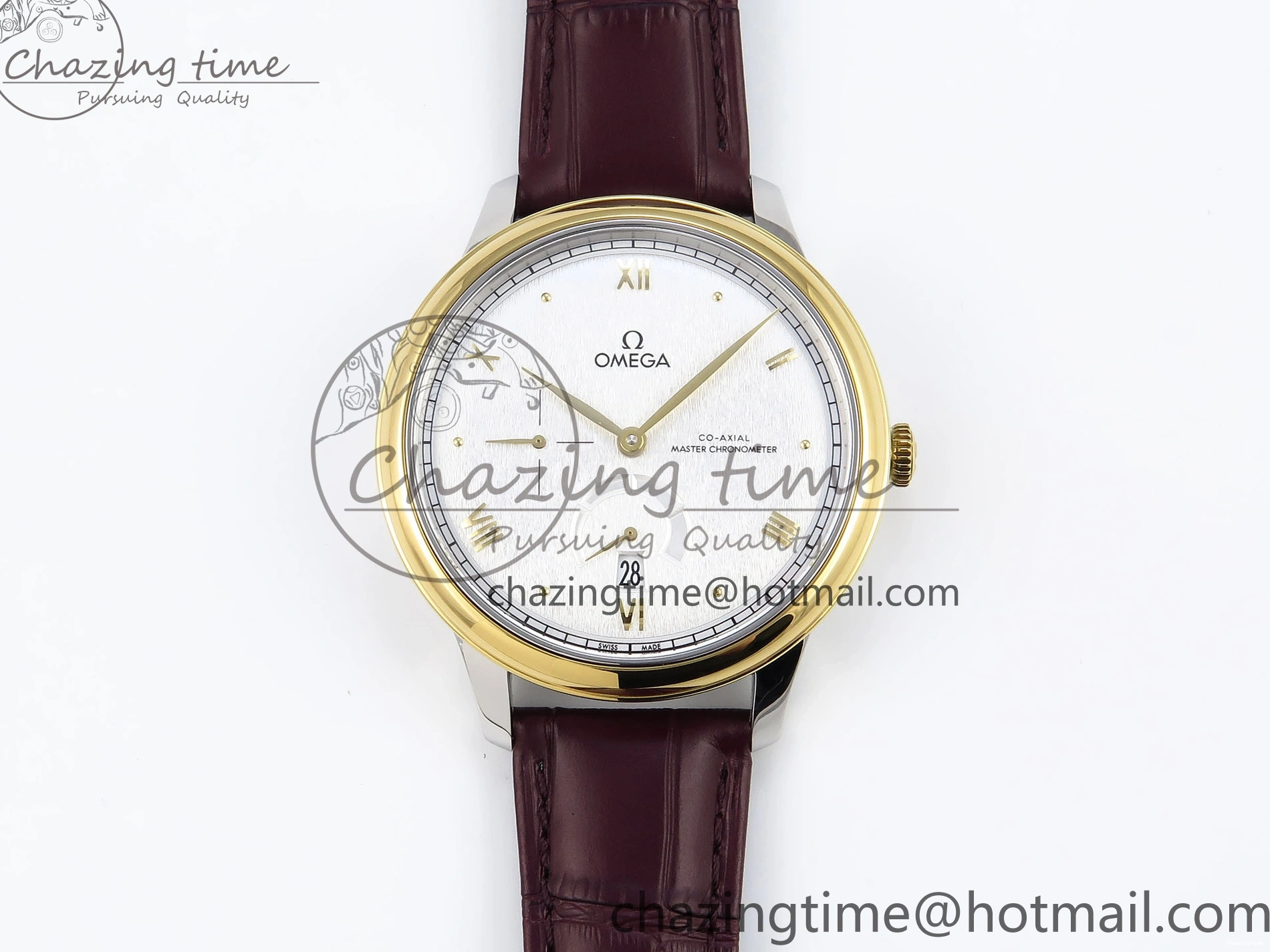 0415 De Ville Power Reserve YG MKF 1:1 Best Edition White Dial on Brown Leather Strap A WrinkleFree 7755